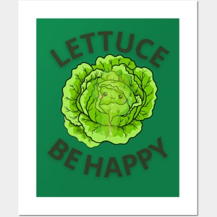 lettuce be happy,Lettuce Be Friends, sticker, vegan, vegetarian, funny vegan, eat plants, vegan joke, lettuce be friends, lettuce, friends, vegetarian sticker, vegetarian masks, vegetarian phone cases, leafy green Posters and Art